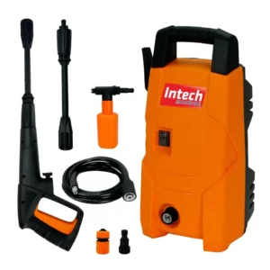 Lavadora de alta pressão Intech Machine Califórnia laranja e preta de 1300W com 1450 Libras de pressão máxima 220V – 60Hz