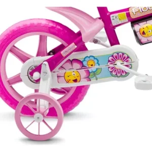 Bicicleta Infantil Menina Aro 12 Nathor Flower 2 5 Anos Rosa