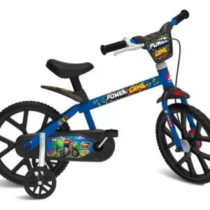 Bicicleta Infantil Aro 14 Power Game – Bandeirante – 3047 Cor Azul