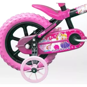 Bike Infantil Menina 5 Anos Aro 12 Com Rodinhas Cor Rosa Tamanho do quadro 8