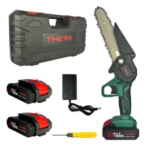 Mini Moto Serra Elétrica 6 Polegadas Thera 1200W Com Duas Baterias 1500 mah e maleta Bivolt Cor Azul-turquesa