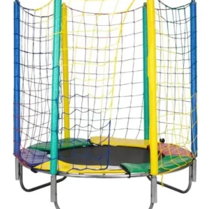 Cama Elástica Pula Pula 1,50m Lona Preta S/ Emenda Papibrink Cor da proteção de molas Quadricolor