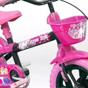 Bike Infantil Menina 5 Anos Aro 12 Com Rodinhas Cor Rosa Tamanho do quadro 8