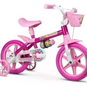Bicicleta Infantil Menina Aro 12 Nathor Flower 2 5 Anos Rosa