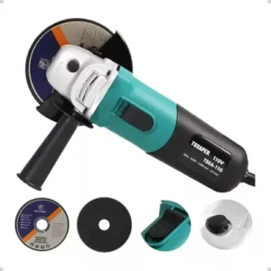 Esmerilhadeira Lixadeira Angular Tssaper Disco 115mm 4.1/2″ 11000rpm de 60 Hz azul-turquesa 82 W 220V + acessórios Tsea