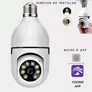 Kit 2 Camera Segurança Ip Lampada Ip Wifi Interna Externa