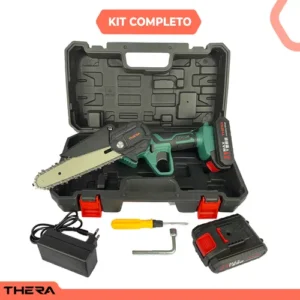Mini Moto Serra Elétrica 6 Polegadas Thera 1200W Com Duas Baterias 1500 mah e maleta Bivolt Cor Azul-turquesa