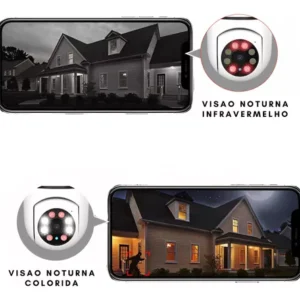 Kit 2 Camera Segurança Ip Lampada Ip Wifi Interna Externa