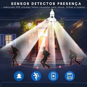 Kit 2 Camera Segurança Ip Lampada Ip Wifi Interna Externa