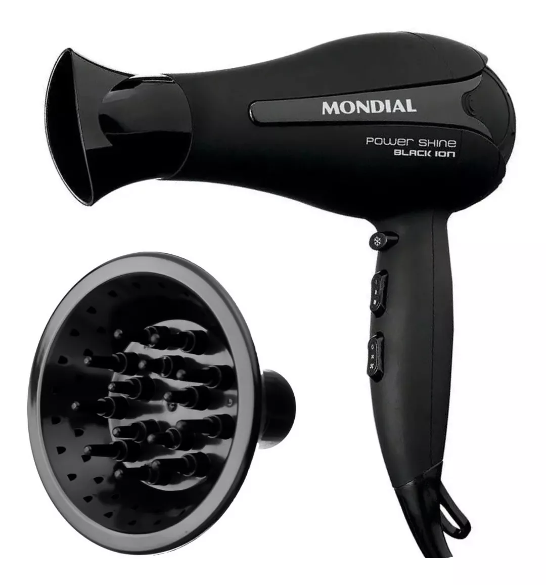 Secador De Cabelo 2000w Mondial Power Black Íon Com Difusor