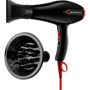 Secador E Difusor Cachos Mondial Turbo Color Red 1900w/2000w