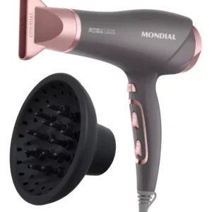Secador De Cabelo Com Difusor Mondial Grey Rose 2000w