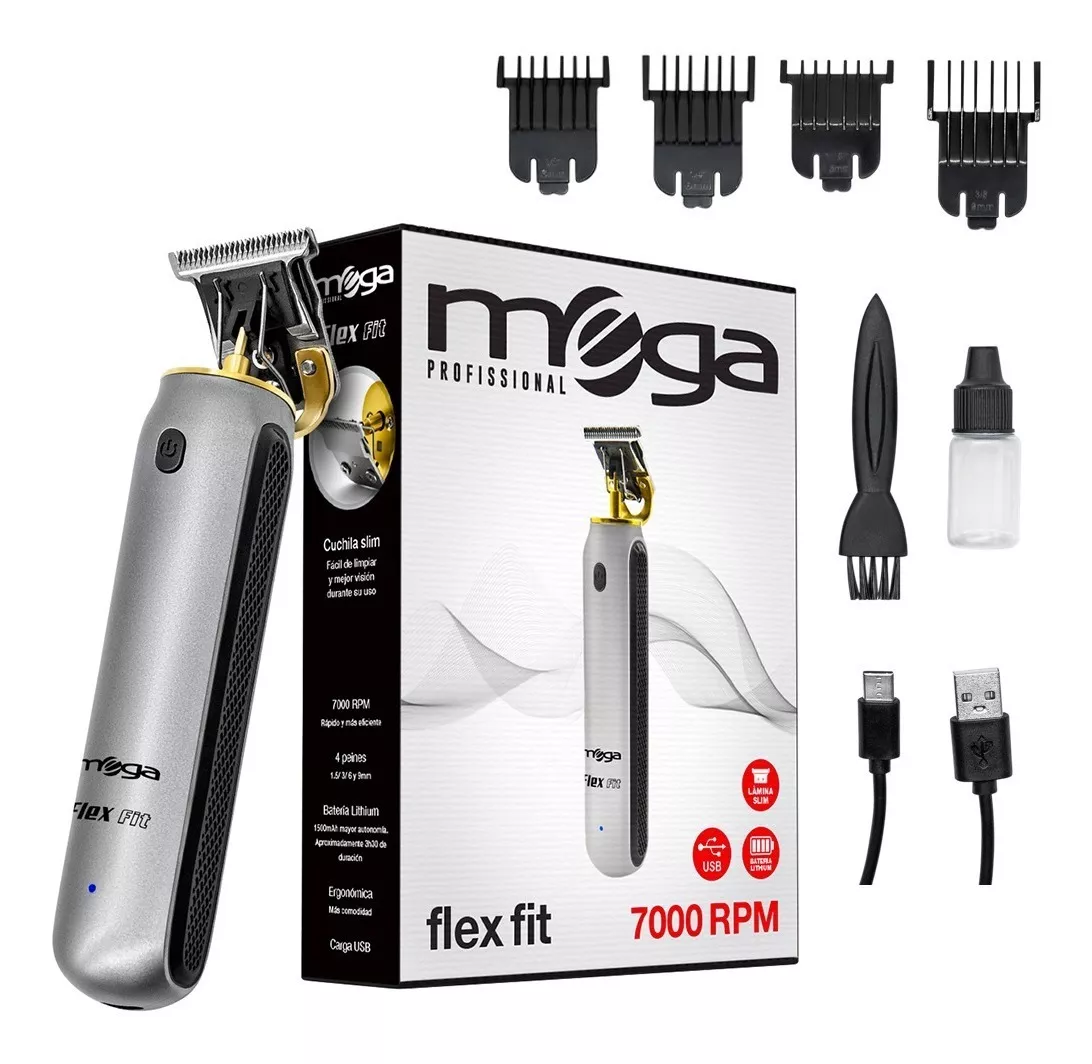Maquina De Cabelo Flex Fit Mega Corte Acabamento Multiusousb