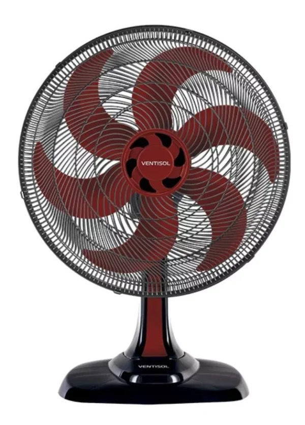 Ventilador de mesa Ventisol Ventilador De Mesa Turbo VOM50 preto com 6 pás cor vermelho, 50 cm de diâmetro 60 Hz 220 V