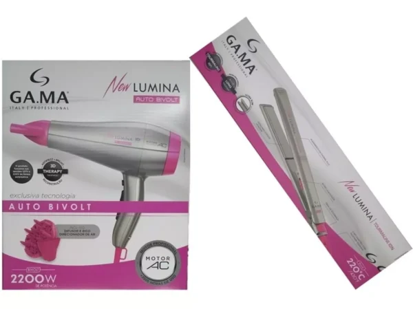Kit Gama New Lumina - Secador 3d 2200w + Prancha 220ºc - Biv - Imagem 2