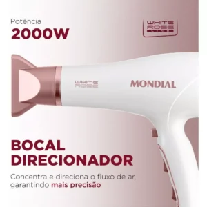 Secador De Cabelos Scn50 2000w Branco E Gold Rose Mondial