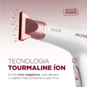 Secador De Cabelos Scn50 2000w Branco E Gold Rose Mondial