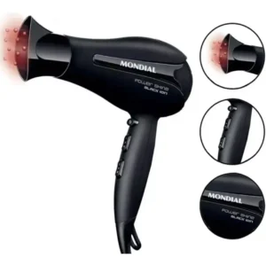 Secador De Cabelo 2000w Mondial Power Black Íon Com Difusor