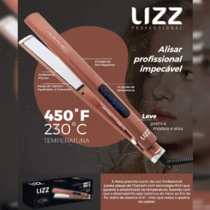 Prancha Profissional Lizz Iconic Titanium Bivolt 450ºf