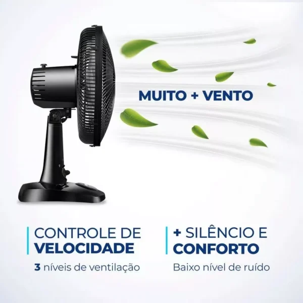 Ventilador De Mesa Super Power Vsp-30-b 30cm 6 Pás Mondial Cor da estrutura Preto Cor das pás Prata 127V - Image 3
