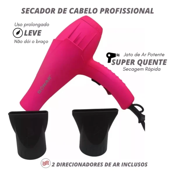 Secador De Cabelo Profissional 3200w Leve Potente C/ Difusor - Imagem 4