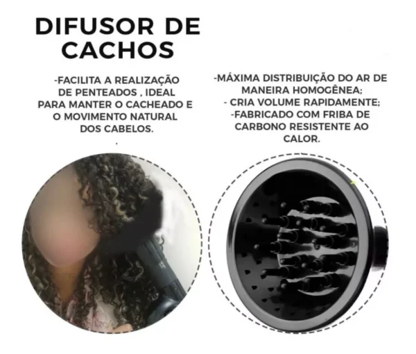 Secador De Cabelo 2000w Mondial Power Black Íon Com Difusor - Imagem 4