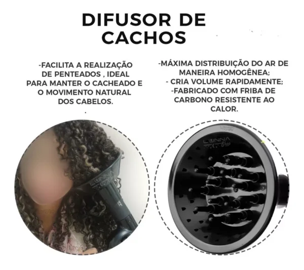 Secador E Difusor Cachos Mondial Turbo Color Red 1900w/2000w - Imagem 3