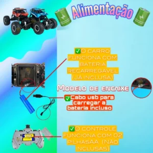 Carrinho Controle Remoto Robô Grande Recarregável Ninho Boy