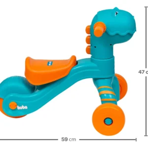 Triciclo Infantil Dinossauro Andador Som Luz Led 16993 Buba