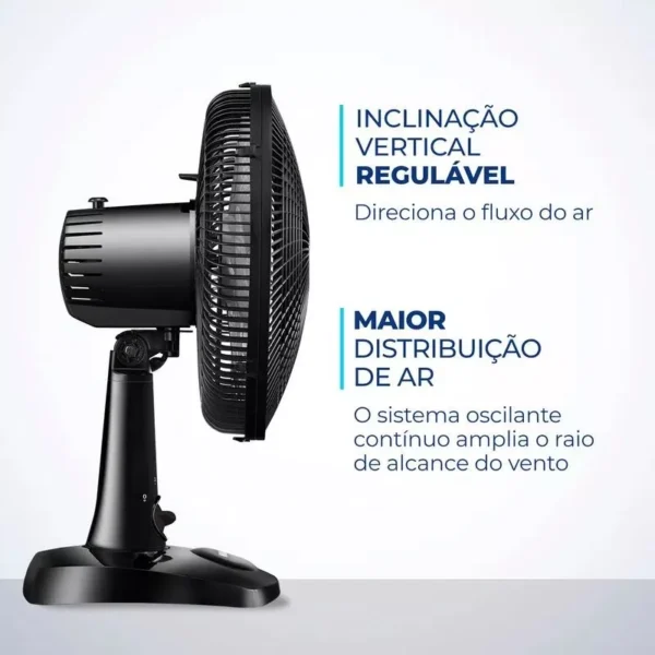 Ventilador De Mesa Super Power Vsp-30-b 30cm 6 Pás Mondial Cor da estrutura Preto Cor das pás Prata 127V - Image 4