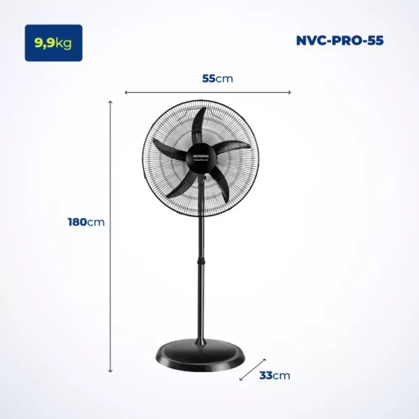 Ventilador De Coluna 55cm 5pás Oscilante Nvc-pro-55 Mondial - Image 4