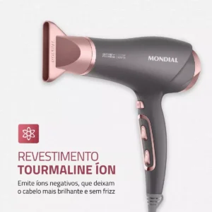 Secador De Cabelo Com Difusor Mondial Grey Rose 2000w