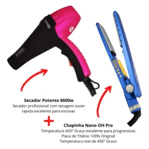 Kit Chapinha Nano Profissional + Secador Profissional 8600w