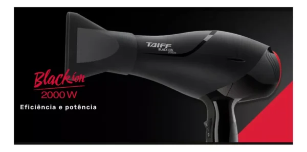 Secador De Cabelo Taiff Black Ion Profissional Original2000w Cor Preto 110V - Imagem 7