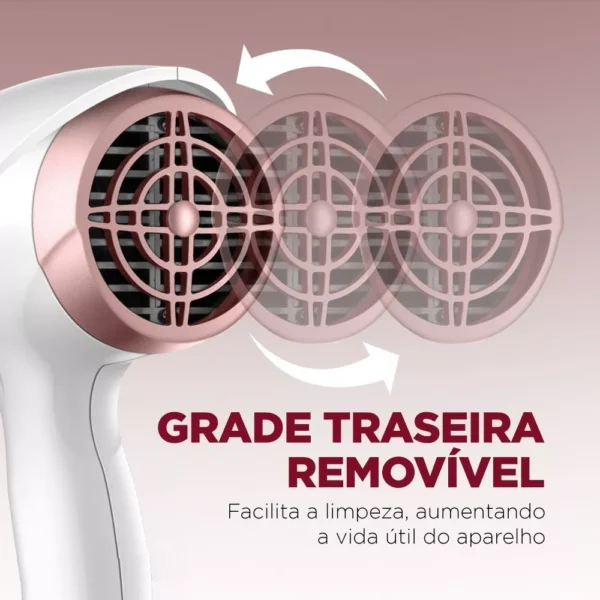 Secador De Cabelos Scn50 2000w Branco E Gold Rose Mondial - Imagem 6