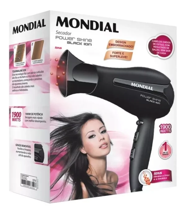 Secador De Cabelo 2000w Mondial Power Black Íon Com Difusor - Imagem 7