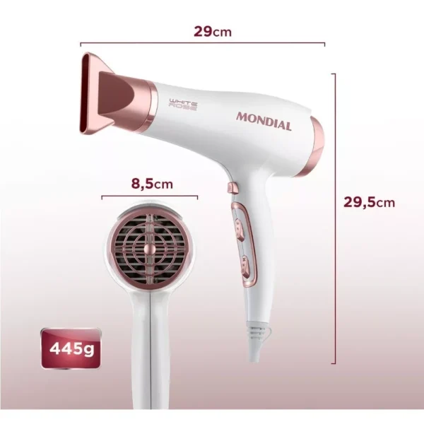 Secador De Cabelos Scn50 2000w Branco E Gold Rose Mondial - Imagem 7