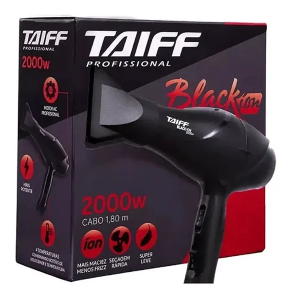 Secador De Cabelo Taiff Black Ion Profissional Original2000w Cor Preto 110V - Imagem 9