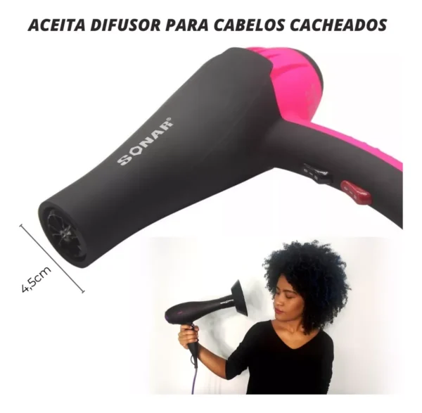 Secador De Cabelo Profissional 3200w Leve Potente C/ Difusor - Imagem 9
