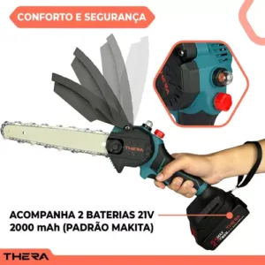 Mini Motosserra Brushless Com Duas Baterias 2ah Profissional