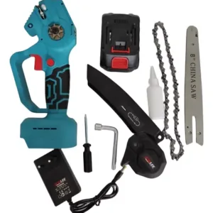 Mini Motosserra Elétrica Portátil Bateria 48v 8 Polegadas