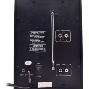 Micro System Caixa Som 2.1 Bluetooth 1000w Mp3 Fm Pc Bivolt Cor Preto 110V/220V