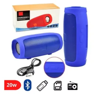 Caixa Caixinha De Som Bluetooth Pendrive Sd Portátil Azul 20w