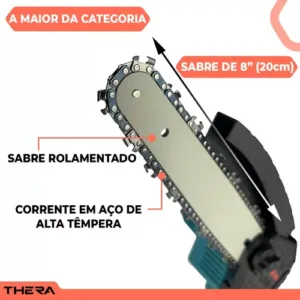 Mini Motosserra Brushless Com Duas Baterias 2ah Profissional