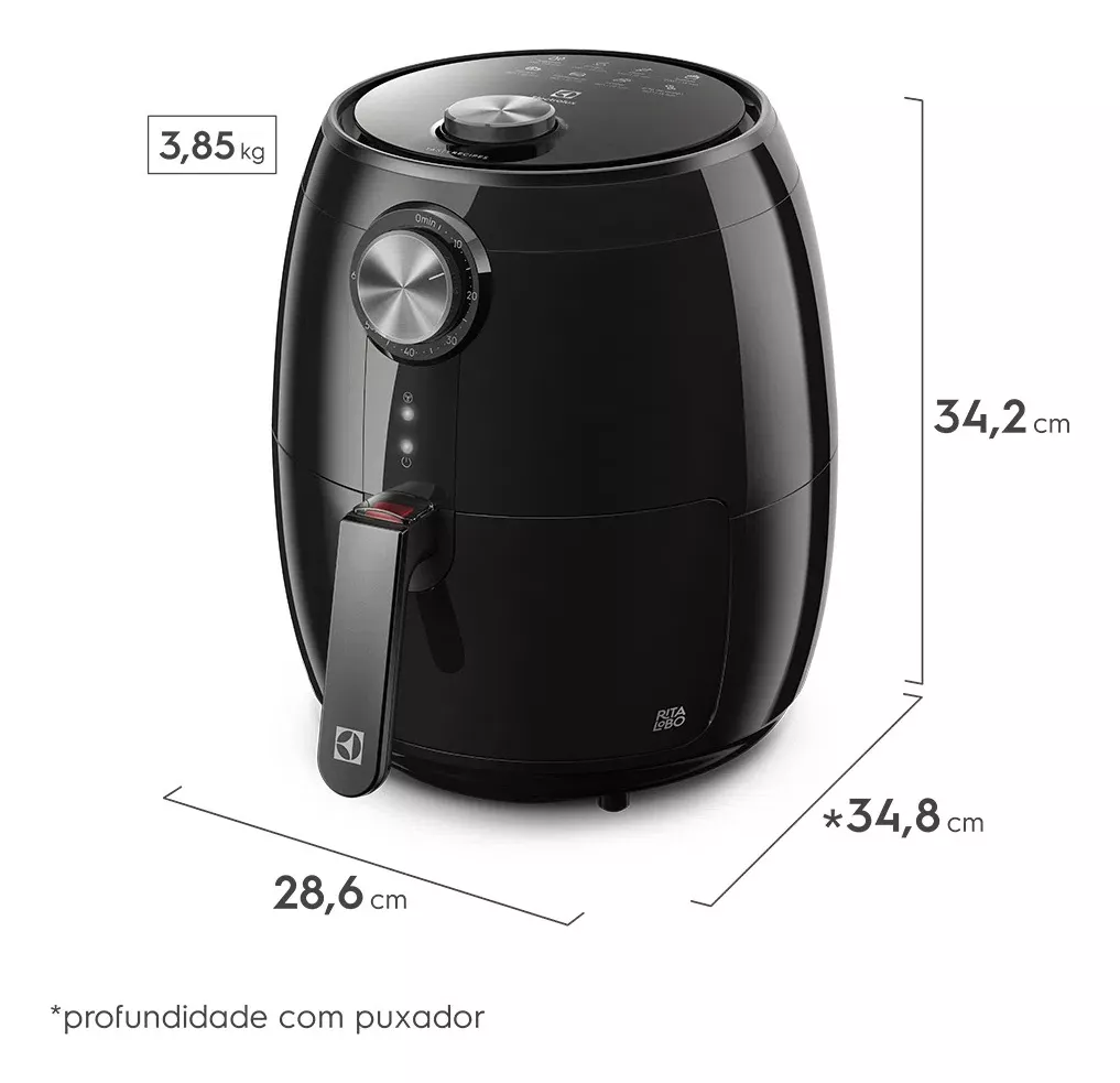 Fritadeira Air Fryer Eaf15 Elétrica 3,2l Preto Electrolux 110V