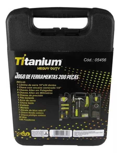 Jogo De Ferramentas 200 Peças – Profissional – Titanium