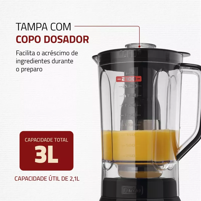 Mondial Liquidificador Turbo nox L-1200 Preto 110v 3L