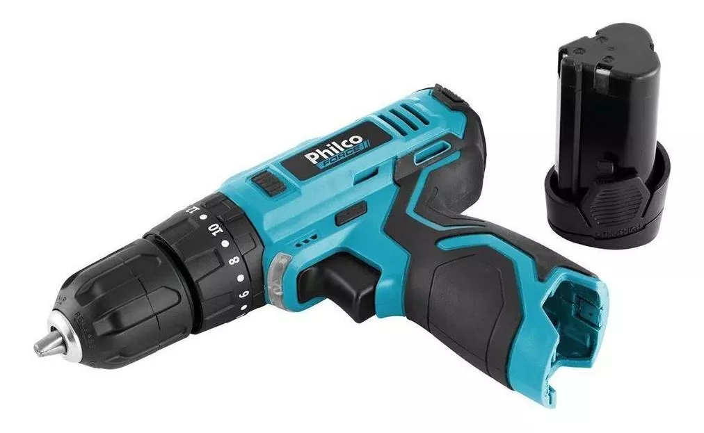 Furadeira Martelete Parafusadeira Sem Fio De 10mm Philco 12v Cor Azul Frequência 60Hz 110V/220V