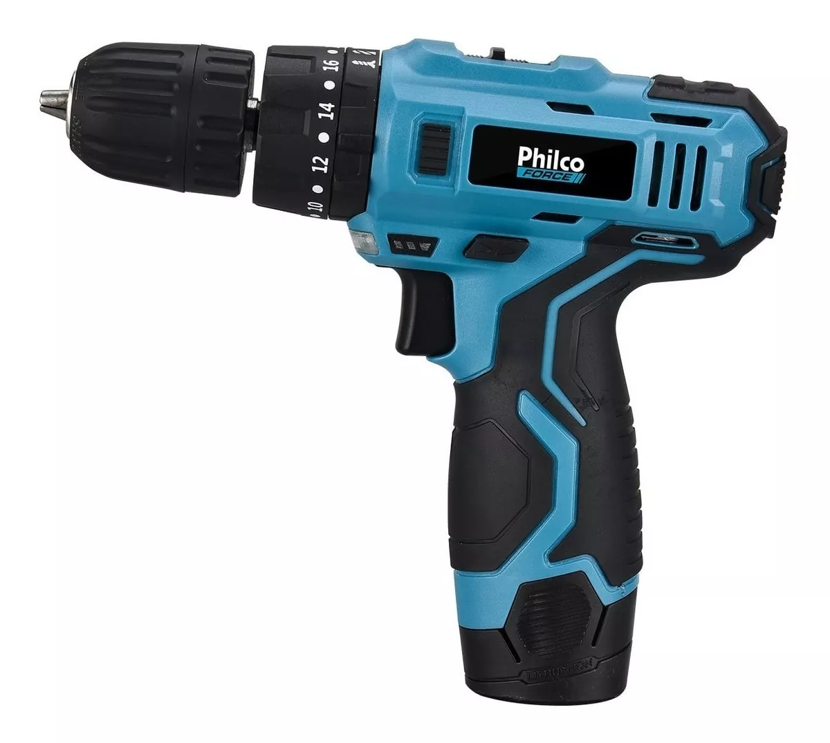 Furadeira Martelete Parafusadeira Sem Fio De 10mm Philco 12v Cor Azul Frequência 60Hz 110V/220V