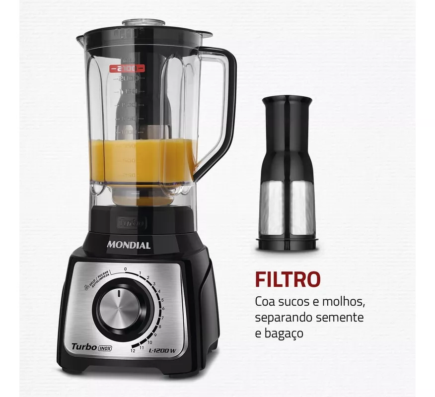 Mondial Liquidificador Turbo nox L-1200 Preto 110v 3L